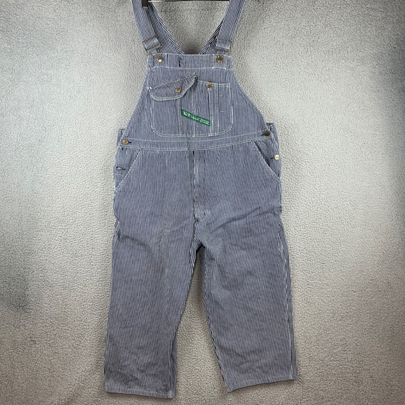 Key Imperial Other - Key Hickory railroad Stripe Overalls Mens 42x28 (M: 42x23) Blue White Aristocrat